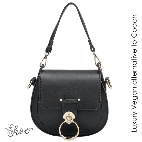 vegan leather shoulder bag